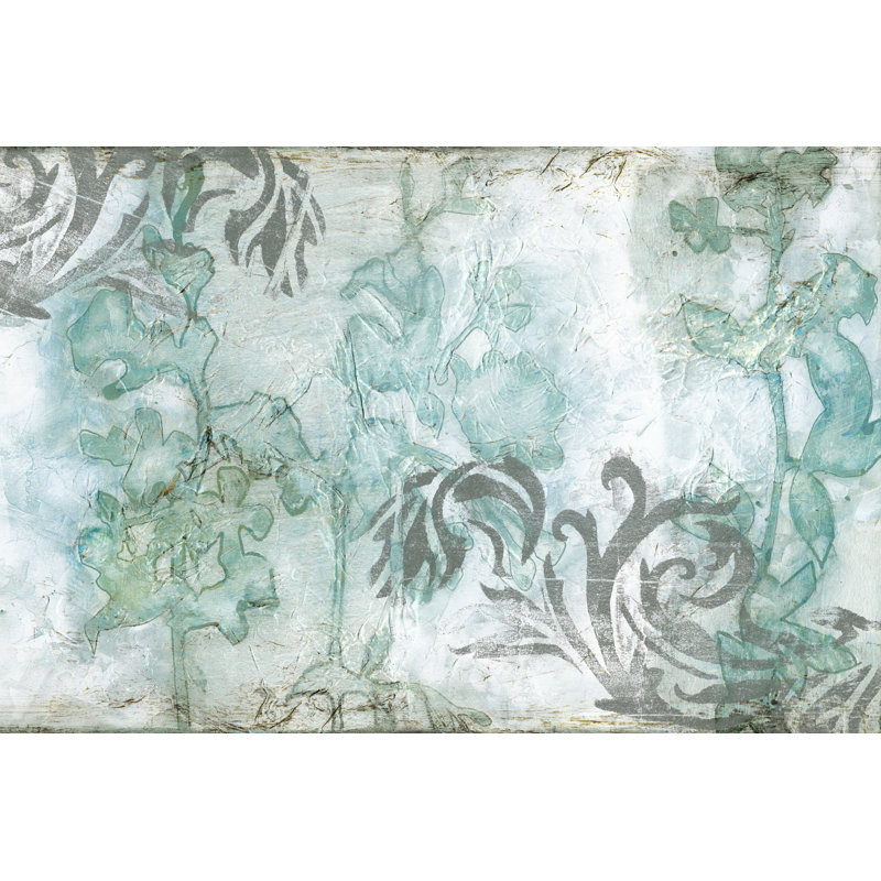 Non-Embellished Flower Spray III by Jennifer Goldberger - Painting, 81 cm H x 122 cm W, Black Floater Framed