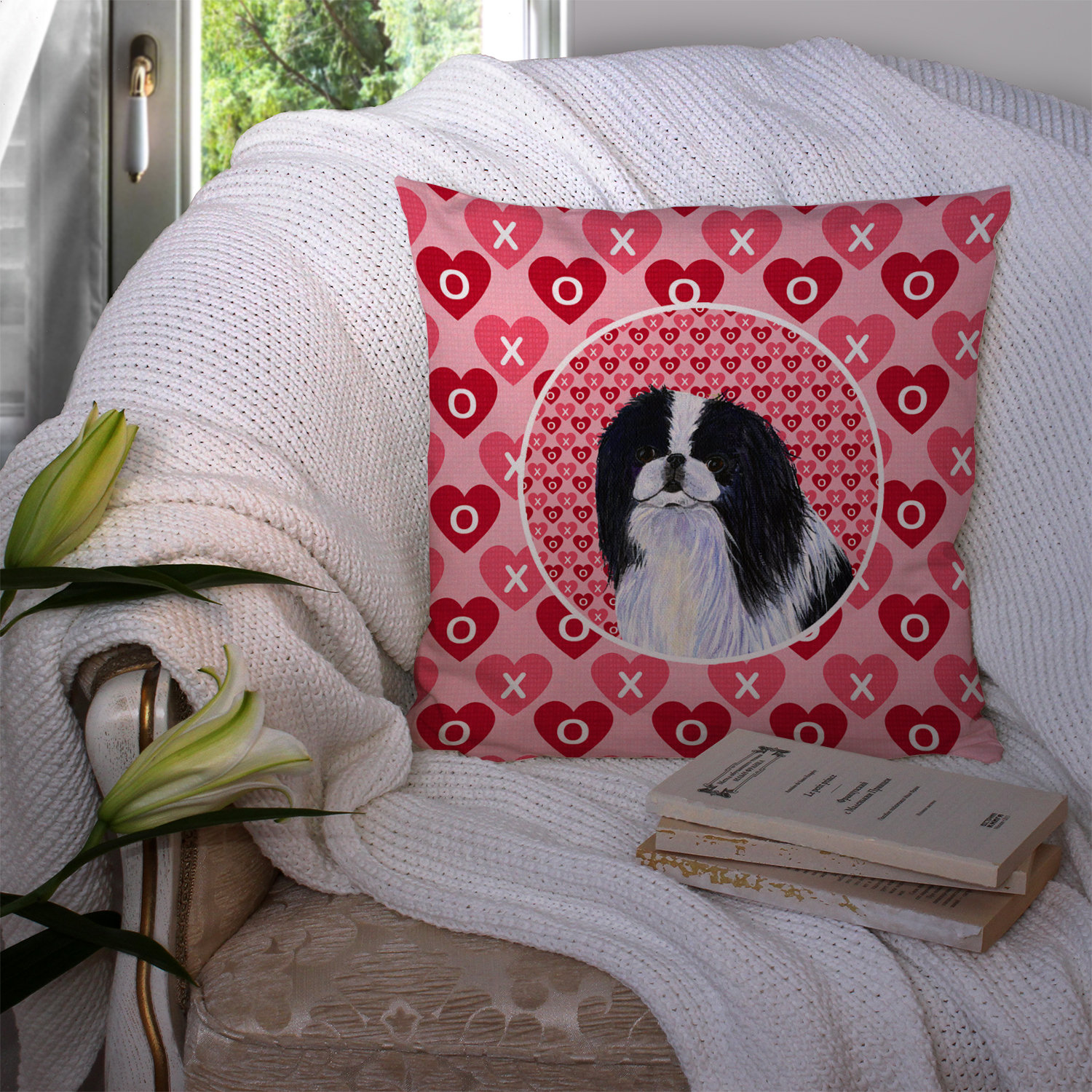 Caroline's Treasures Japanese Chin Hearts Love and Valentine's Day