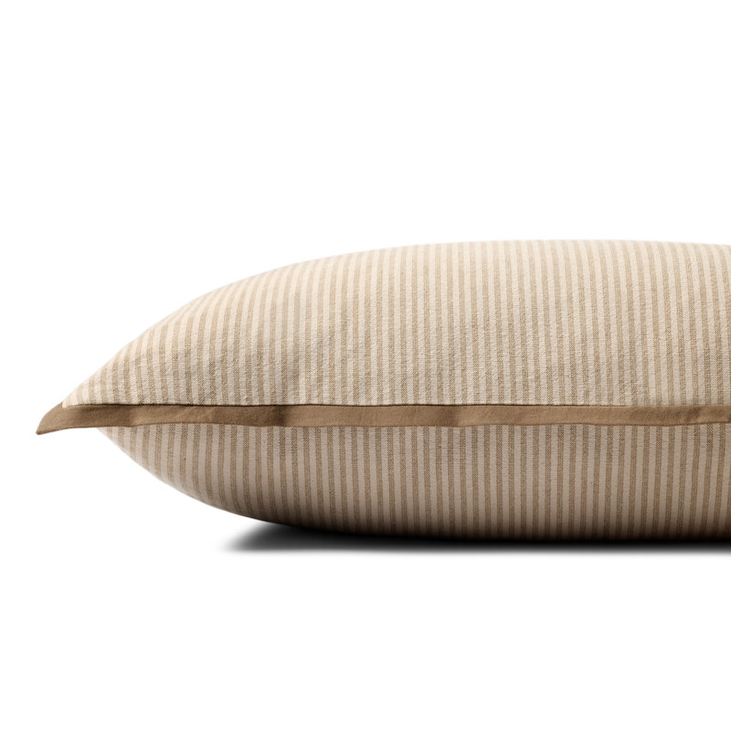 Jeremiah Brent x Loloi Sullivan Accent Pillow, Rectangular 27"H x 12"W, Natural / Brown, Down / Feather