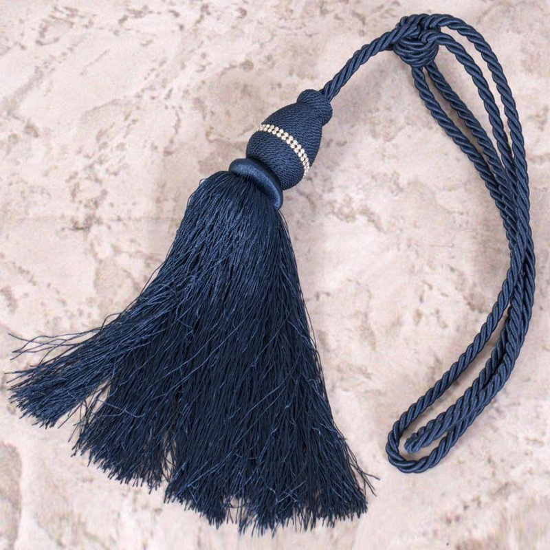 Louane Fabric 10cm Curtain Tieback, Navy Blue
