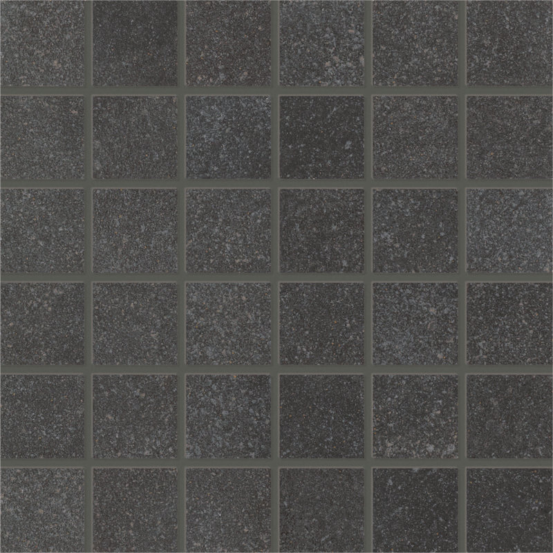 Central Station 2" x 2" Porcelain Stone Look Grid Mosaic Wall & Floor Tile, Charcoal