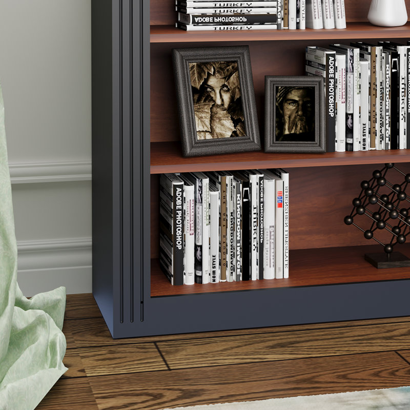 4-tier Arched Wooden Bookcase,open Bookcase Storage Display Cabinet