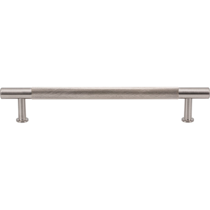 Beliza Knurled Bar Pull, Brushed Satin Nickel, 6 5/16"
