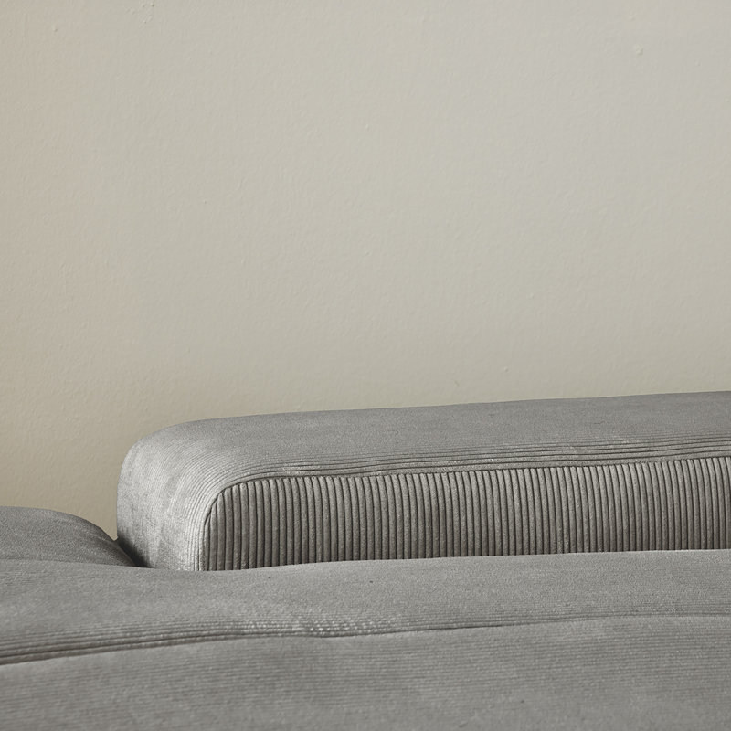 Charee Corner Sectional, Grey Corduroy, Left Hand Facing
