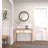 Wood Minimalistic Brown Wall Mirror with Natural Wood Grains-117814820