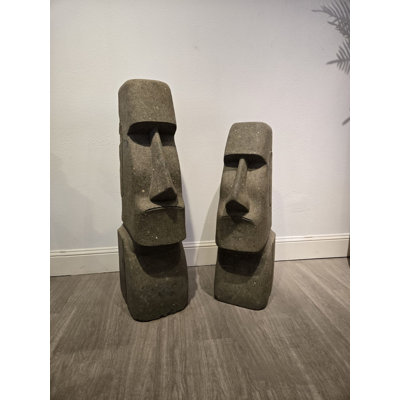 Green Lava Stone Moai Statue