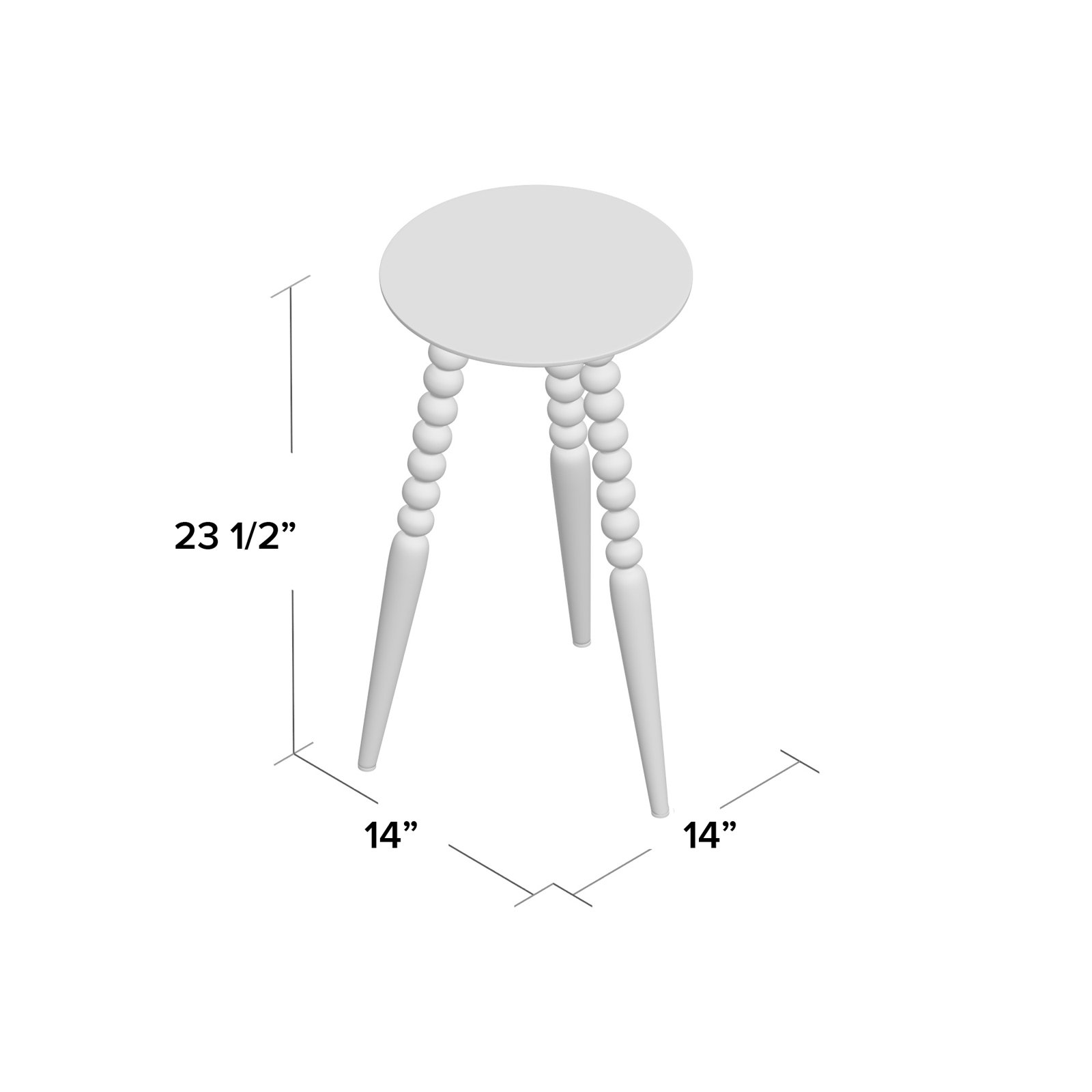 Lessing 14" Mango End Table, Gray