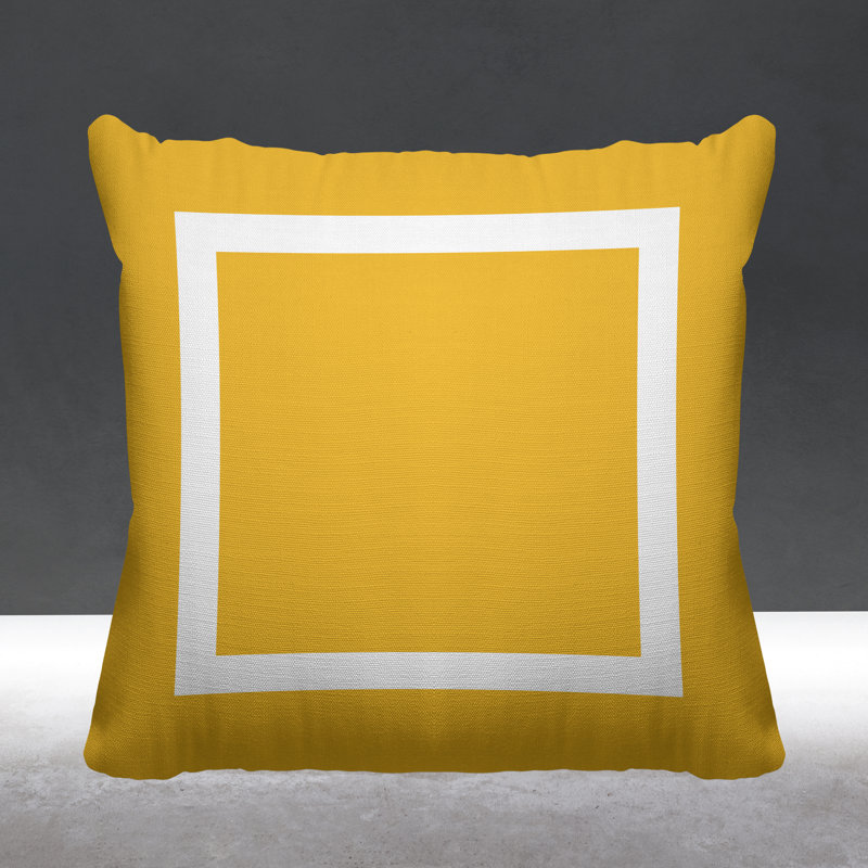 Luella Geometric Outdoor Reversible Throw Pillow, 17W" x 17H", Yellow