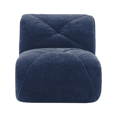 Canapé sans accoudoirs en velours - bleu
