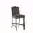 Set Of 2, Upholstered Counter Height Barstools With Nailhead Trim, Dark Charcoal And Walnut, Fabric