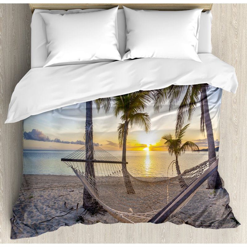 Coastal Polyester Duvet Cover, Queen Duvet Cover + 2 Standard Shams
