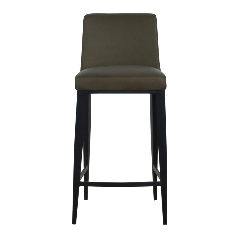 Aretha Upholstered Counter Stool with Metal Frame, White, Bar Stool (29.5" Seat Height)