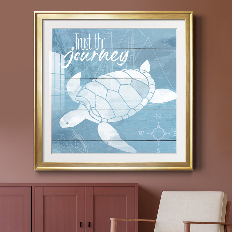 Trust the Journey - peinture encadrée, Encadrement doré, H 34,5 po x l 34,5 po x P 1,5 po