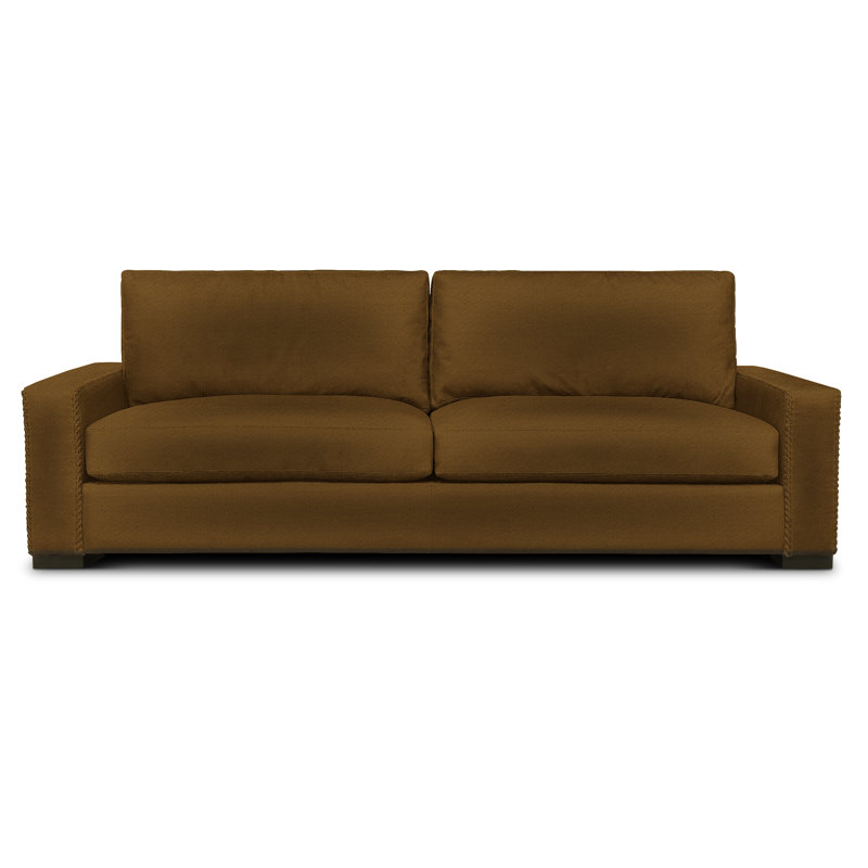 Urban Cowboy 96'' Leather Sofa, Obsidian (Nouveaux), Nutmeg