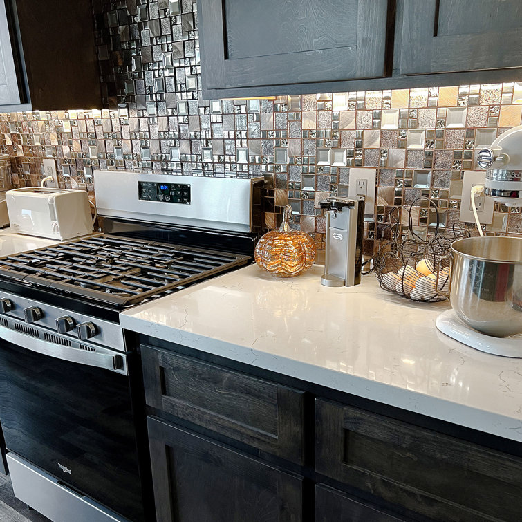 Mosaic Kitchen Glass & Metal 12 x 12 Versailles Mosaic Wall Tile