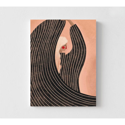 Reproduction d'art mural moderne: Illustration abstraite de lignes féminines - noir 