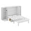 Grand lit escamotable avec tablettes, tiroirs et ports USB-452278479