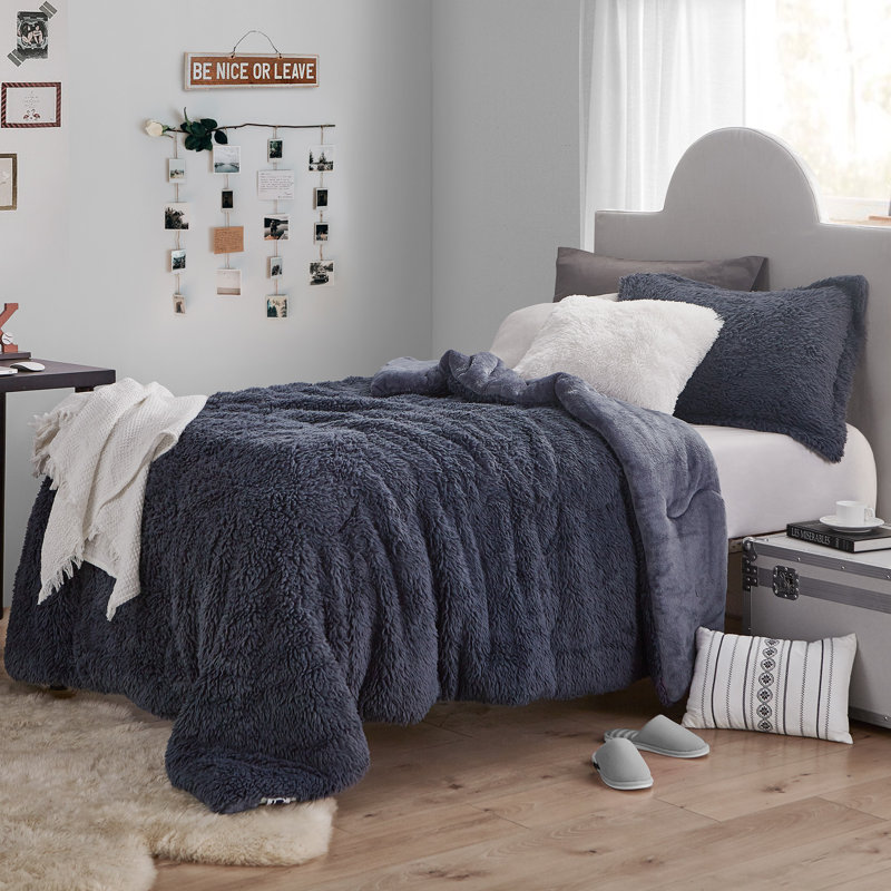 Puts This To Sleep Coma Inducer Plush Oversized Comforter Set, Twin XL Comforter + 1 Standard Sham, Purple