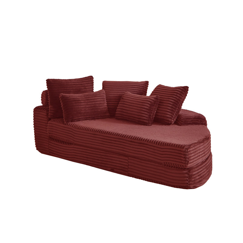 Chaise longue rembourrée, Orienté à droite, Rouge