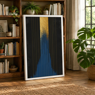 Golden Descent Abstract - Wrapped Canvas