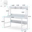 Bureau d'ordinateur de 47 pouces avec huche et bibliothèque, solution compacte de bureau à domicile pour petits espaces, poste de travail moderne avec rangement, blanc