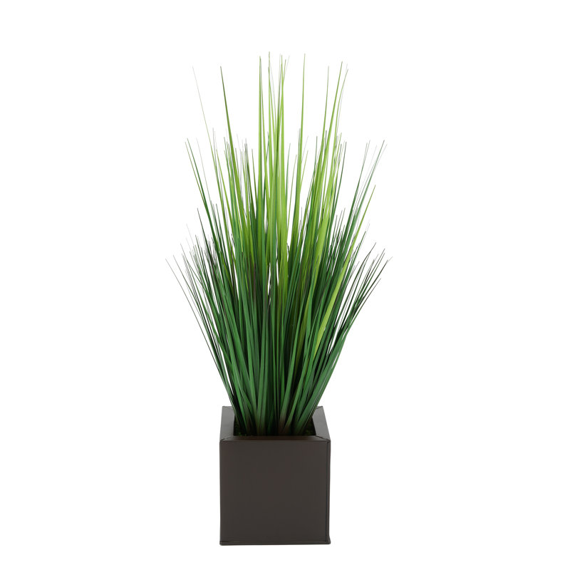 Herbe de roseau artificielle de 21 po en pot, Brun mat