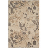 Ethereal Wool Geometric Area Rug in Beige