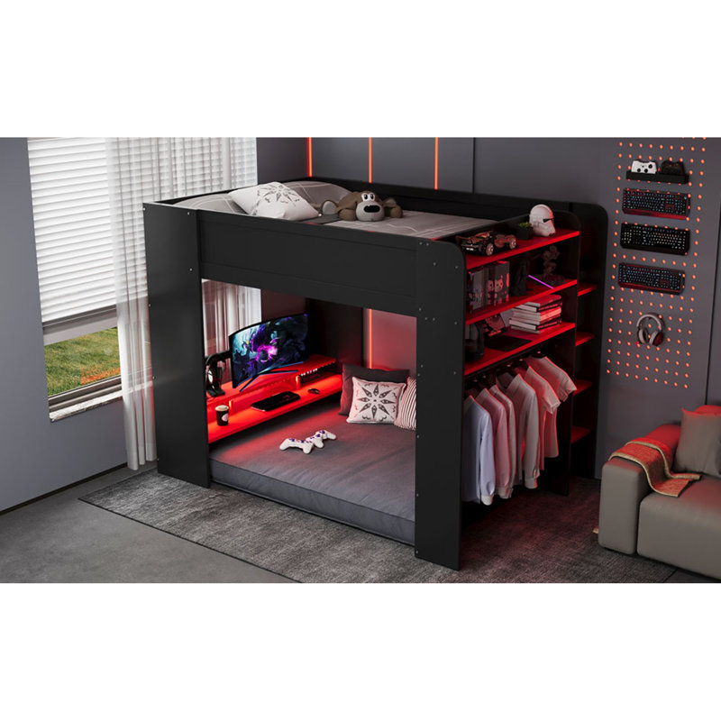 Lits superposés en bois multifonctionnels avec rangement, style moderne pour la maison