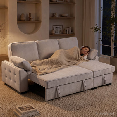 Canapé modulaire rembourré en chenille réversible de 91,5 po Latitude Run®