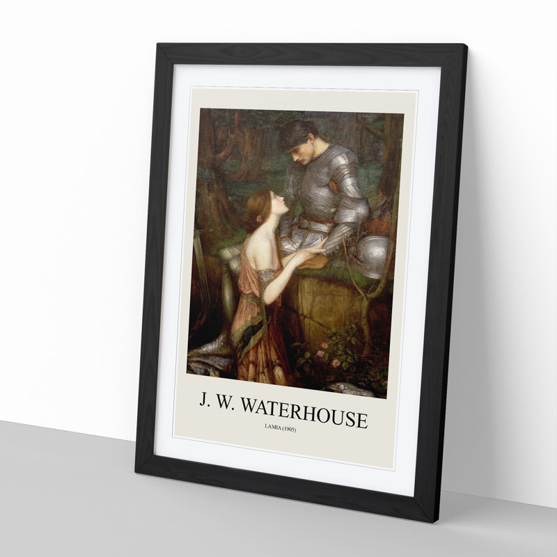 Lamia by John William Waterhouse - Picture Frame Art Prints, 65cm H x 48cm W x 2cm D, Black Framed