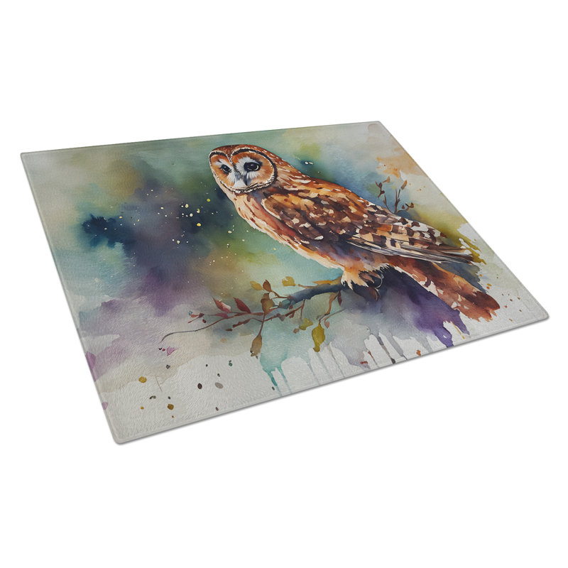 Tawny Owl Glass Cutting Board
