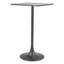 Table de bar carrée 24 po gris et noir en faux terrazzo et acier