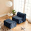 Fauteuil de plancher en velours, fauteuil simple de conception minimaliste, fauteuil sans accoudoirs à compression entièrement éponge, avec repose-pieds-1139040611