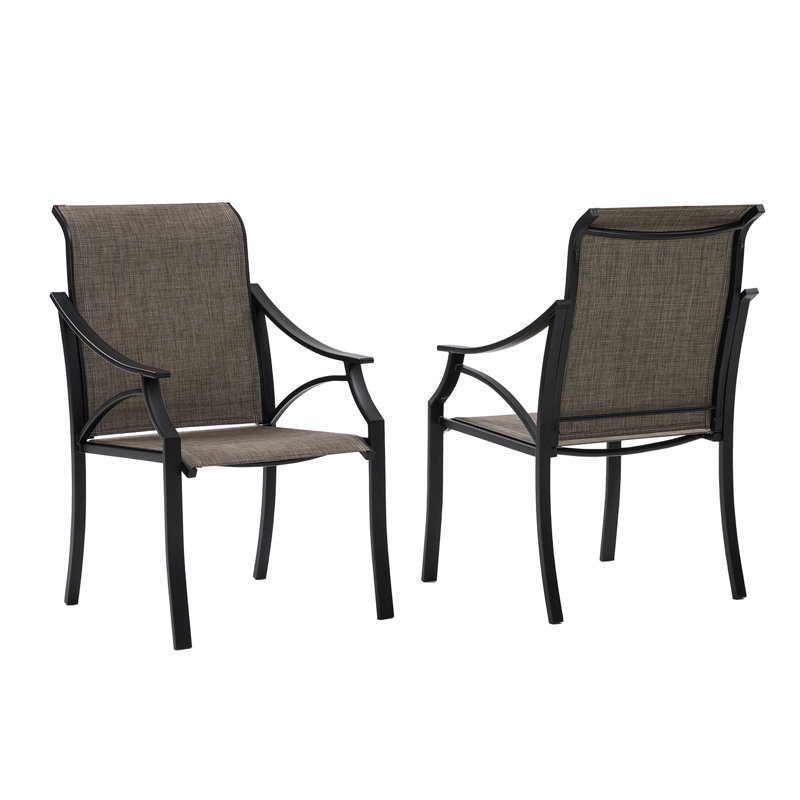 Chaise de patio Jaymir, Structure noire / siège brun