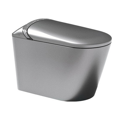 Starry Night Bidet Smart Toilet In Bathroom, Auto Open/Close Seat, Foot Sensor Activation For Flush And Functions, Led Display, Warm Water System, Matte Grey - Instant Heating Flushing Air Dryer,