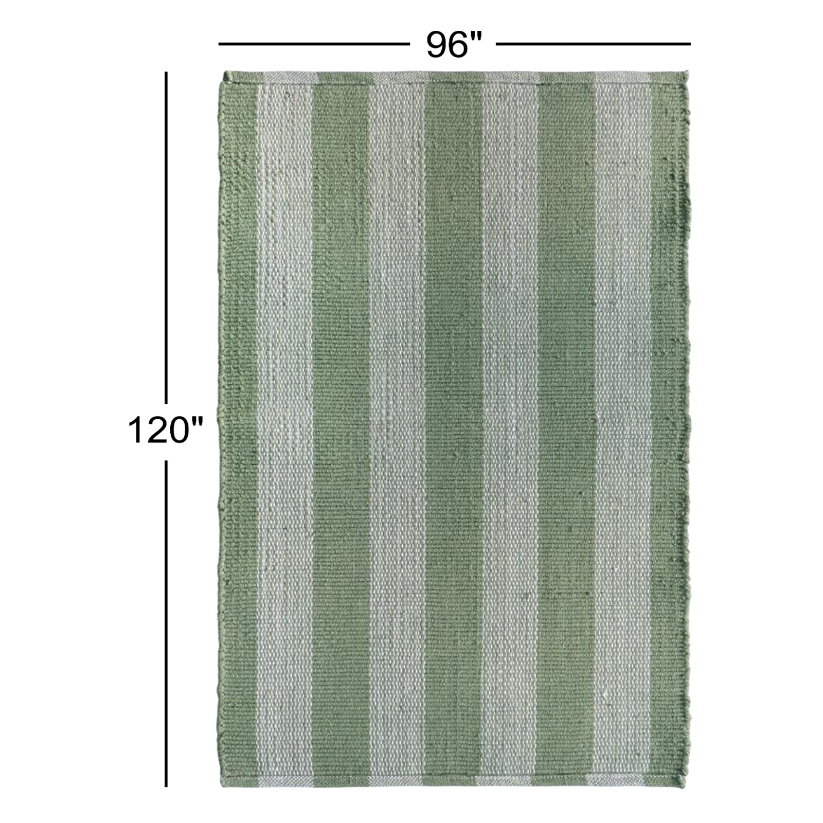 Jeanette Hand-Woven Striped Rug, Rectangle 8' x 10', Green