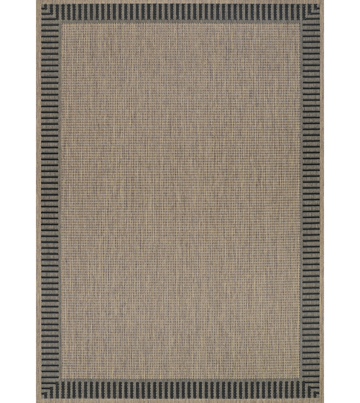 Black Cocoa Brown Flatweave Outdoor Rug, Brown / Black, Rectangle 7'6" x 10'9"
