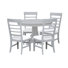 Grey Extendable 48" Round Dining Table With 4 Side Chairs