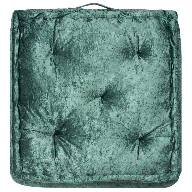 Belia Buttons Reversible Throw Pillow, 25"H x 25"W, Green