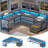 L-Shaped Computer Desk with Power Outlet-761660452