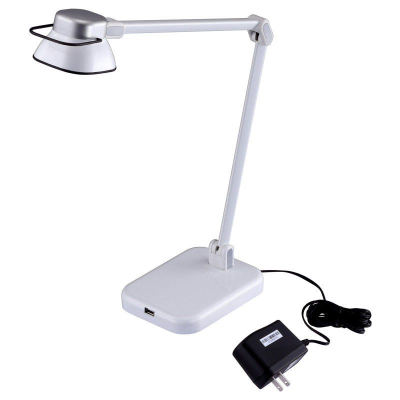 Lampe de bureau 21 po avec usb Faxon, Blanc