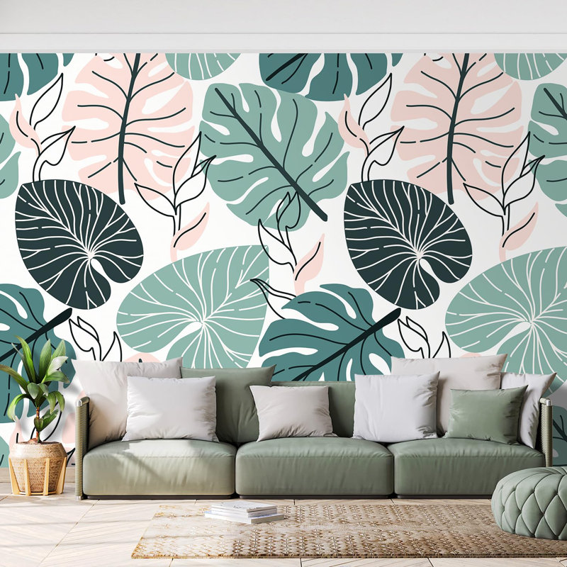 Bordure florale pelez et collez, L 120 po x l 192 po