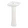 20" Point Roberts 27.13" Tall White Porcelain Corner Pedestal/Wall Bathroom Sink with Overflow