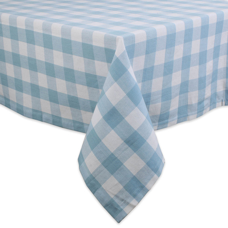 Wolsingham Gingham 100% Cotton Square Tablecloth, 120" x 60" W, Light Blue