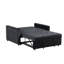 Causeuse convertible en velours noir l 53,5 po avec capitonnage et poches latérales