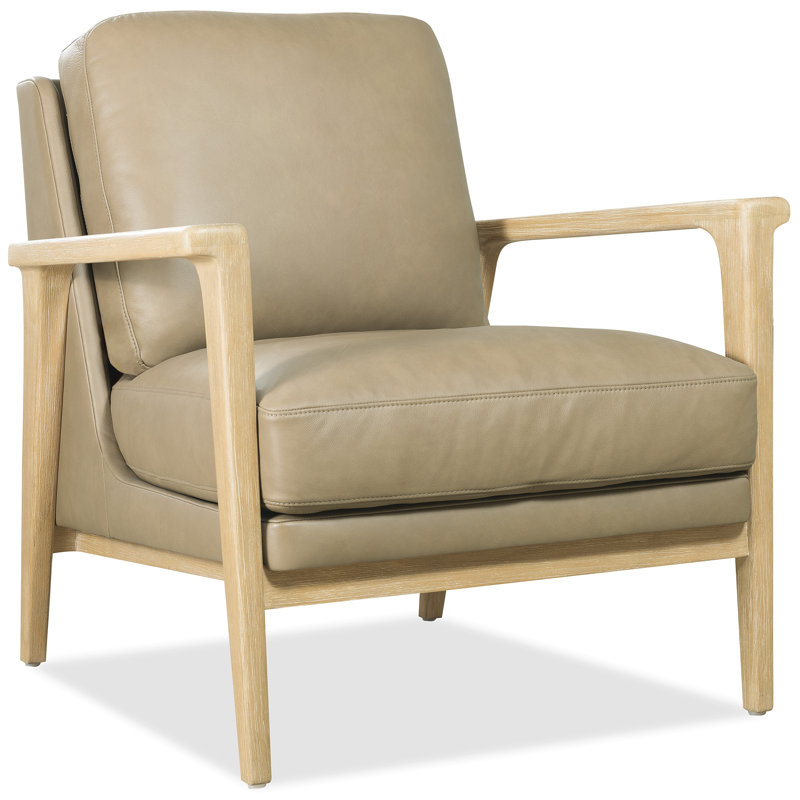 Ashland Armchair, Light Wood, Beige