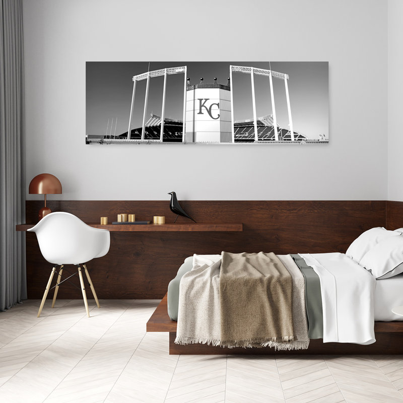 Baseball stadium Kauffman Stadium Kansas City Missouri USA 1 Piece Wrapped Canvas Panoramic Wall Art, 30.48 cm H x 91.44 cm W