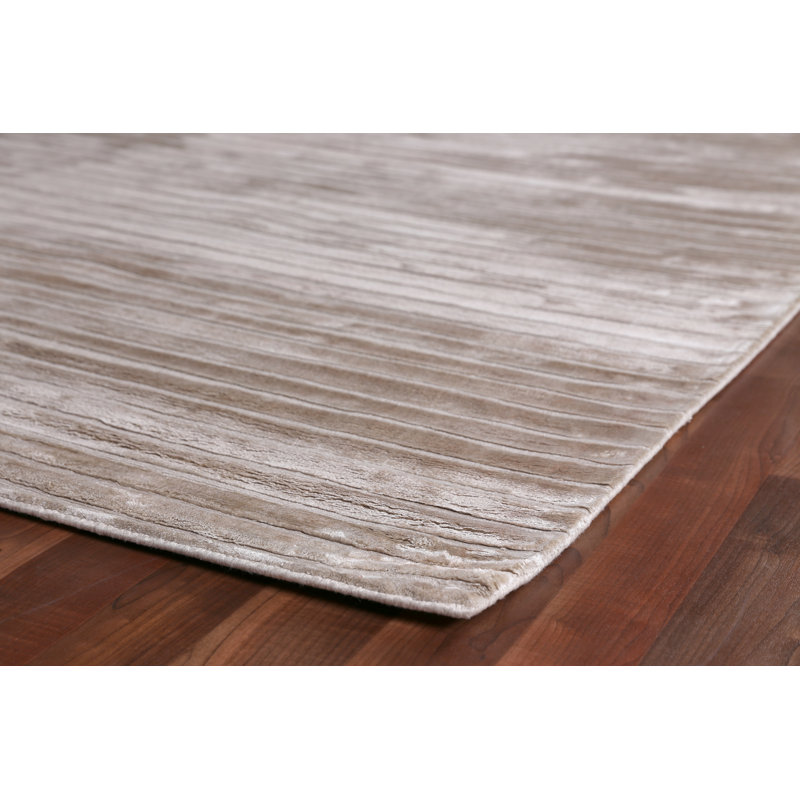 Striped Area Rug in Beige, Rectangle 10' x 14'