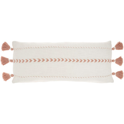 Tassels Cotton Reversible Throw Pillow