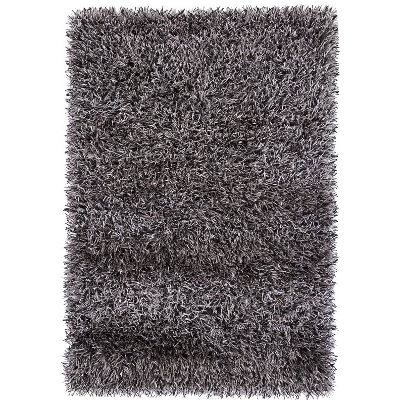 Iris Hand Loomed Area Rug in Gray, Rectangle 5' x 7'6"